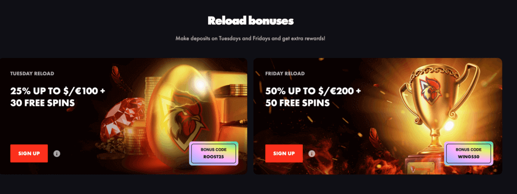 rooster.bet reload bonus Qatar online casinos
