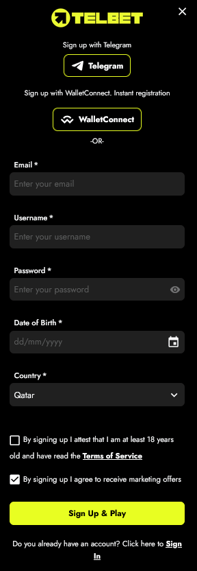 telbet registration