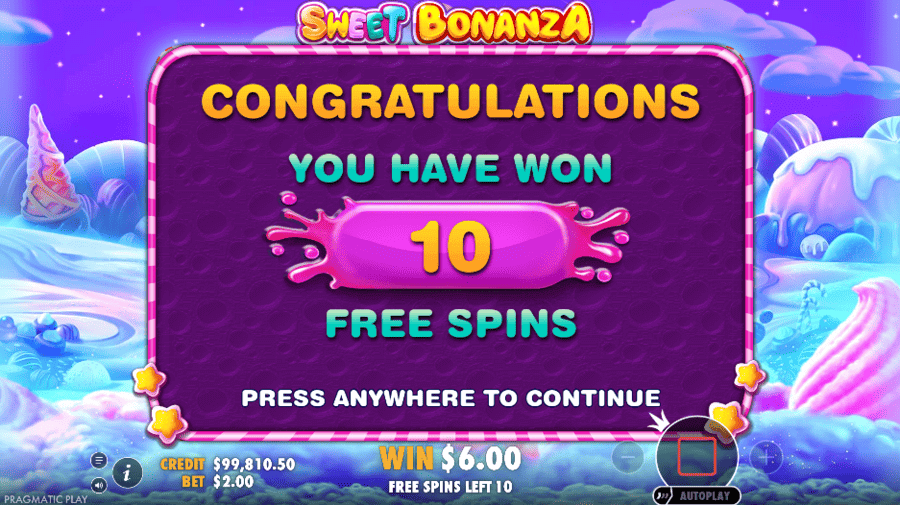 sweet bonanza Free spins