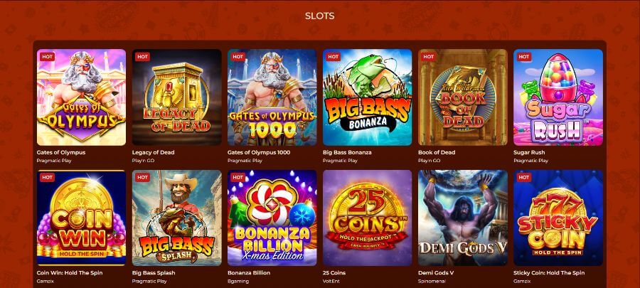 Slots you can play at VegaZone